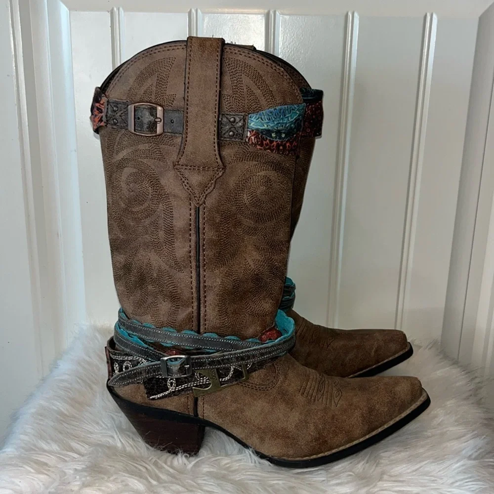 Durango Crush Accessorized cowgirl Boot boho western festival concert -size 7 - Picture 2 of 12